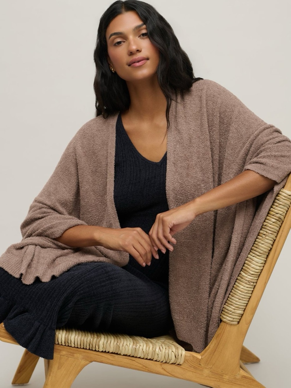 Barefoot Dreams Cozy Chic Lite Taupe Cardigan